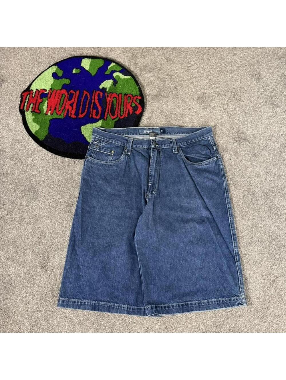 vintage y2k super baggy jorts 2000’s enyce denim